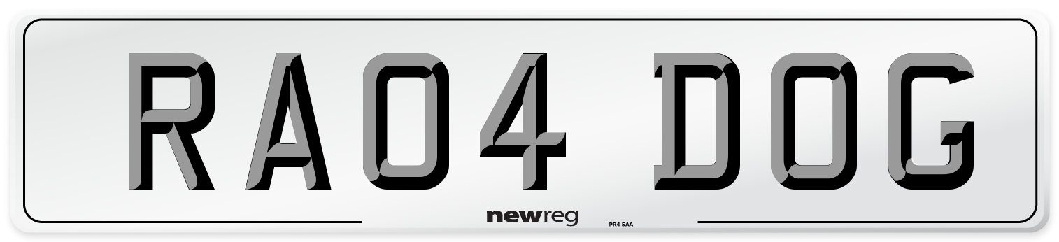 RA04 DOG Number Plate from New Reg